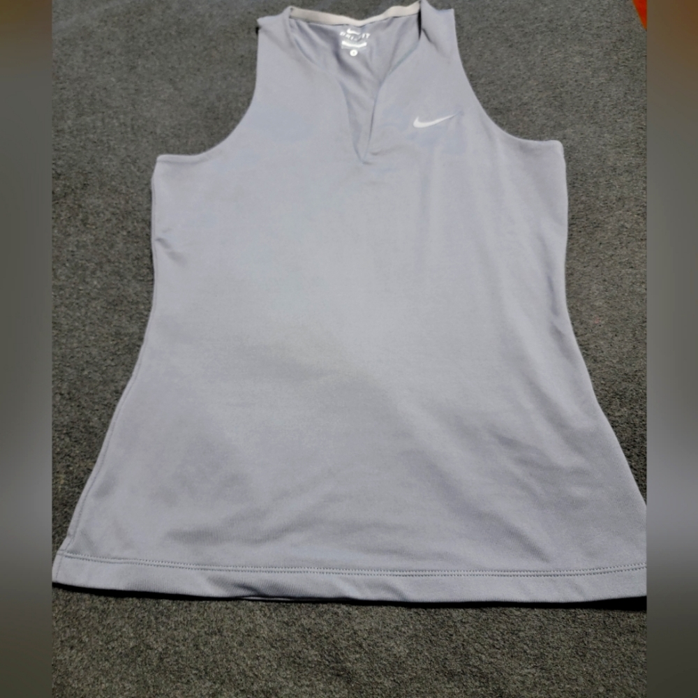 NIKE Dri Fit Racerback Tank Top Size Small, Heather Gray